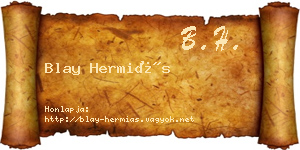 Blay Hermiás névjegykártya